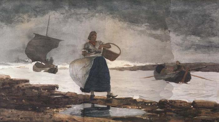 Winslow Homer Inside the Bay,Cullercoats (mk44) china oil painting image